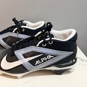 Mens Nike Black and White Alpha cleats 12